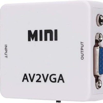 NEXSA AV RCA to VGA Adapter Audio Video Converter,Composite AV to VGA 3.5mm TV Video Playing Adapter 1080p with USB Powe