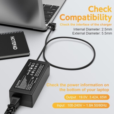 65W Laptop Charger for Toshiba Satellite