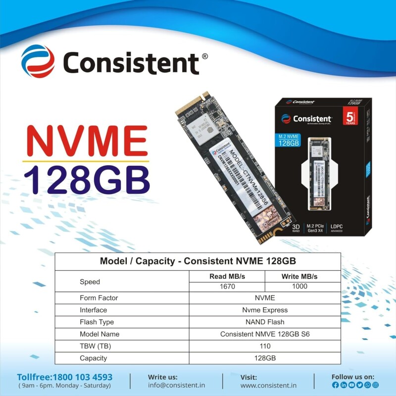 CONSISTENT SSD NVME 128GB